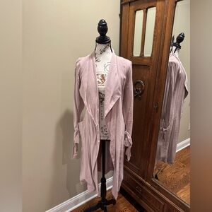 Express Pink Drape Front Belted Cardigan Jacket